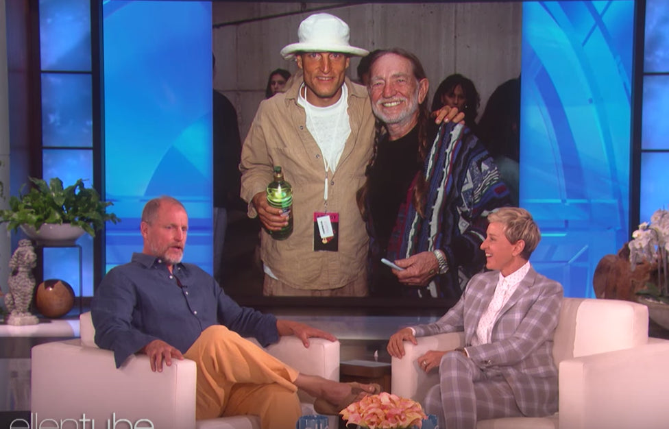 Woody Harrelson on Ellen talk show set 